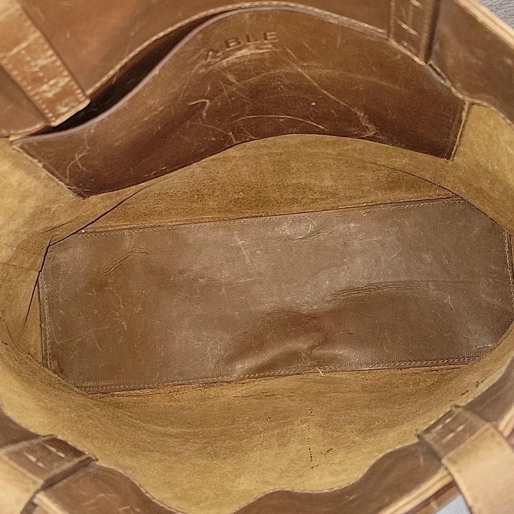 Able Brown Leather Tote Bag